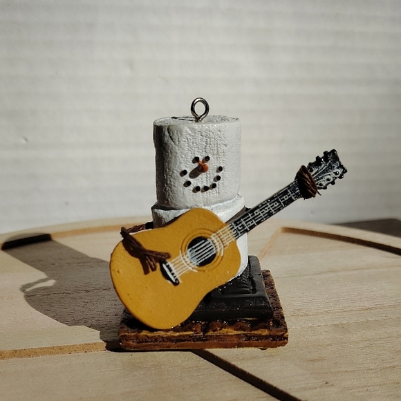GANZ Other - Original S'MORES Christmas Ornament 2003 Marshmallow Snowman Playing Guitar